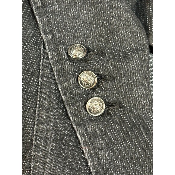 CONRAD C COLLECTION BLACK BUTTON UP STUDDED BLAZER JACKET SIZE 8 - Picture 7 of 12